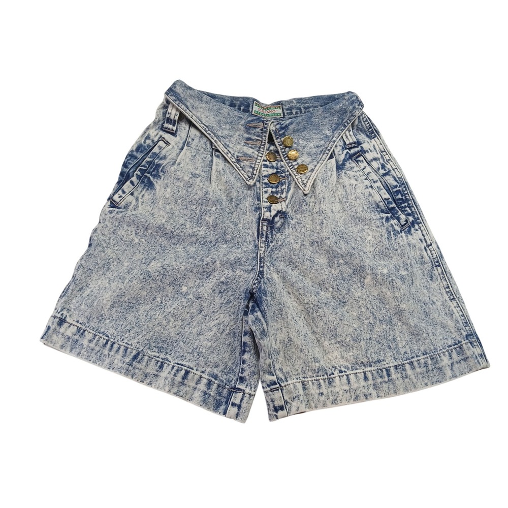 International Stefano Sportswear Vintage Acid Wash V-Waist Denim Shorts Size 5/6